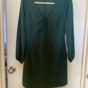 Abercrombie & Fitch Green long sleeve mini dress